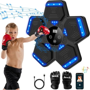 2025 Music Boxing Machine with Boxing Gloves, Smart Bluetooth Boxing Machine with LED Electronic Wall Mounted, Music Boxing Target Workout Punching Equipment for Home