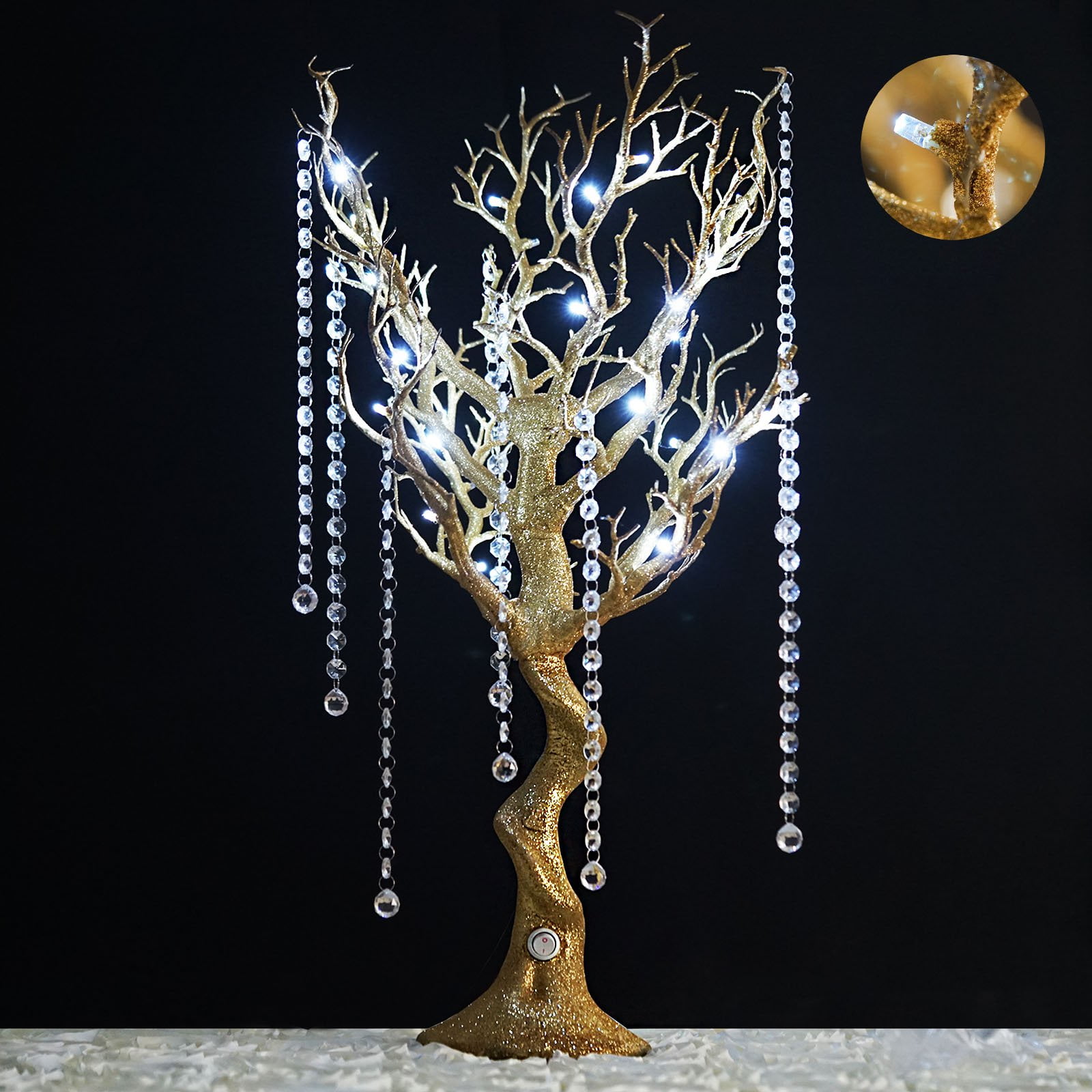 Efavormart 30 Tall Glitter Silver Manzanita Tree Centerpiece For Wedding Centerpiece Table Top Decoration W Led Lights Battery Walmart Com Walmart Com