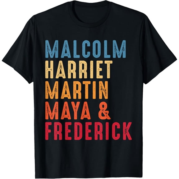 Malcolm Harriet Martin Maya Frederick Black Leaders T-Shirt