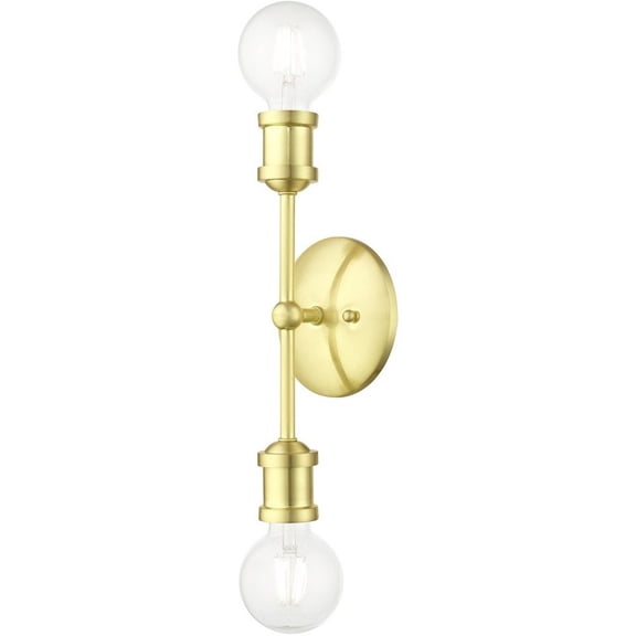 2 Light Ada Bathroom Light in Transitional Style-12 inches Tall and 5 inches Wide-Satin Brass Finish Bailey Street Home 218-Bel-4821226
