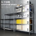 thumbnail image 4 of 5-Tier Stainless Steel Bakers Rack - Kitchen Storage Shelf, Silver, 35.8" x 15.7" x 54.7" - Adjustable Height for Pantry, Living Room & Office Organization, 4 of 7