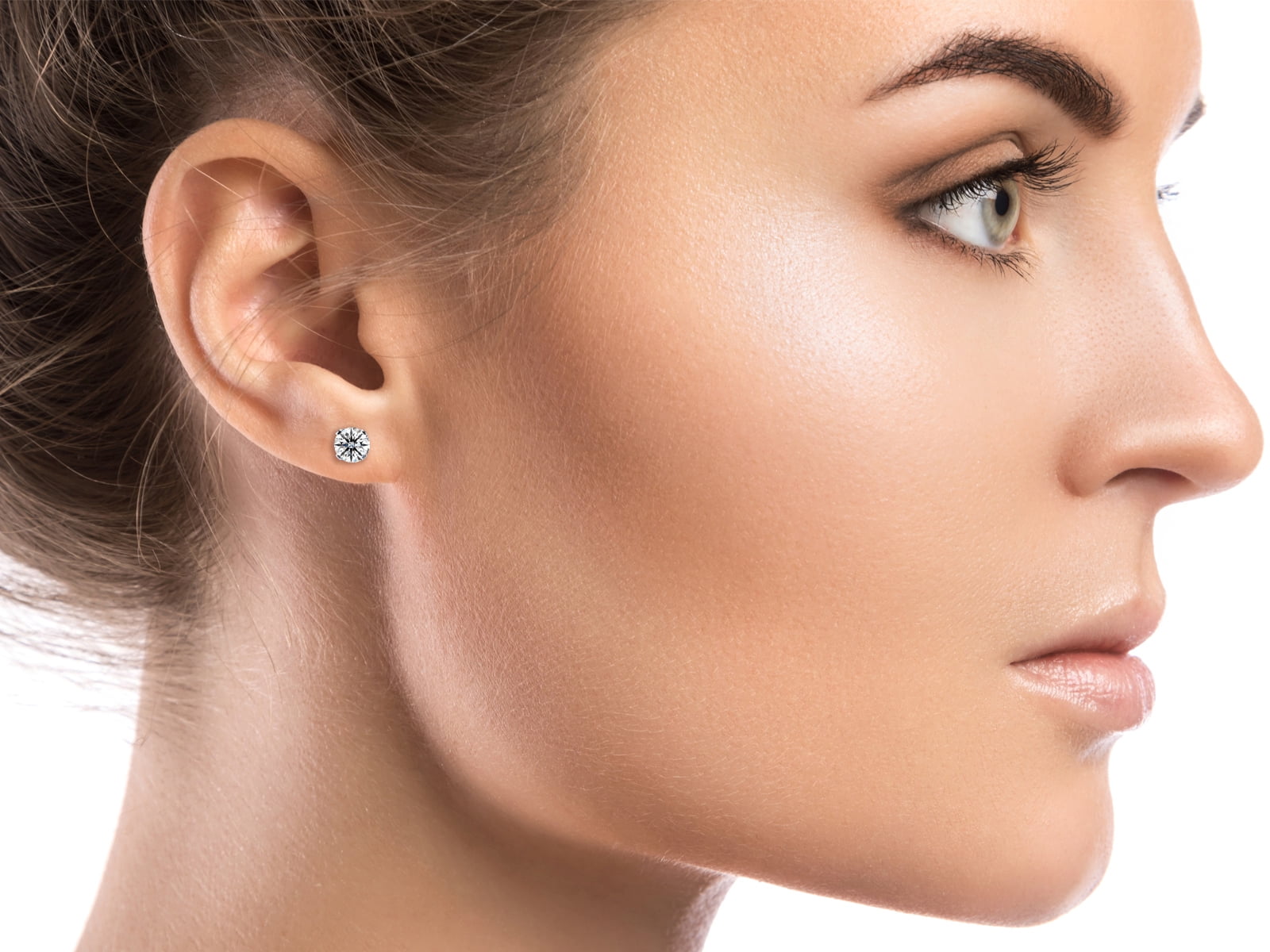 SuperJeweler 1 Carat Lab Grown Diamond Stud Earrings for Women in 14K White Gold
