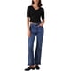 thumbnail image 2 of Camiseta básica casual de mujer con cuello en V, de manga corta, elástica y ligera, talla S, color negro, 2 of 6