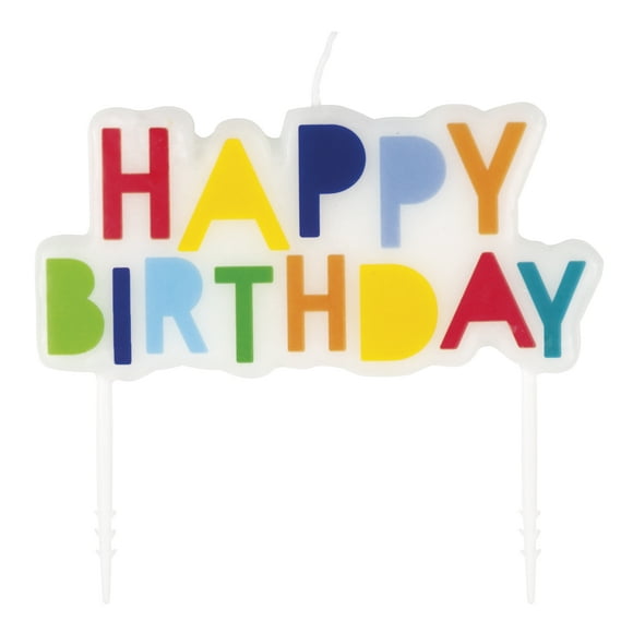 Way to Celebrate! Bright Stars "Happy Birthday" Pick Birthday Candle