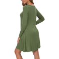 thumbnail image 2 of Women's Long Sleeve Pockets Casual Swing T-Shirt Dresses, 2 of 2