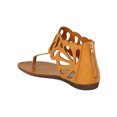 thumbnail image 3 of Bumper BB05 Women Leatherette Thong Cutout Gladiator Flat Sandal, 3 of 5