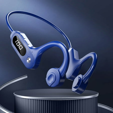 RVASTEIZO Wireless Earbuds Open Ear Headphones with Digital Display Wireless Ear Hook Pluggable Sports-Conduction Headphones Bluetooth 5.3 Headset with Mic for Running Driving
