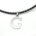 thumbnail image 4 of Initial Letter Necklace PU Leather Stainless Steel Men Women Ginger Lyne Collection, 4 of 6