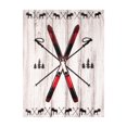 thumbnail image 1 of Safdie & Co. Throw Ribbed Printed Skis On Wood, 1 of 2