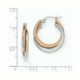 thumbnail image 2 of 14K Two-tone Polished Hinged Double Hoop Earrings, 2 of 2