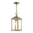 thumbnail image 6 of 20591-01 Livex Lighting Nyack - 1 Light Outdoor Pendant Lantern in Mid Century Modern Style - 6.25 Inches wide by 14.5 Inches high-Antique Brass, 6 of 11