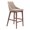 Beige, Brown, variant on Moor Counter Stool Dark Grey Beige Wingback Seat Wood Base Walnut Finish