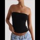 thumbnail image 4 of Top de Tubo Sin Tirantes con Espalda Descubierta y Doble Forro para Mujer, Estilo Y2K, para Salir en Verano de 2025 Negro L, 4 of 9