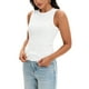 thumbnail image 4 of Camisetas sin mangas de cuello redondo acanaladas para mujer ATHLECHIC, color blanco, 4 of 5
