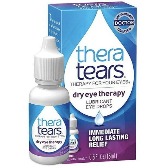 TheraTears Lubricant Eye Drops For Dry Eyes, Dry Eye Therapy, 0.5 fl. Oz. Bottle - 2 Pack *EN