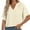 Beige womens tops, variant on pimelu Womens Tops Cute Tops for Women Lightweight Chiffon Jacquard Loose Fit Pleated Shirt Summer Casual Solid Blouses Ladies V-Neck Short Sleeve Blouses