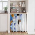thumbnail image 6 of Blue Ombre Floral Kitchen Curtain for Berdoom Living Room Cafe 54 Inch Length, Spring Flowers Modern Art Tiers Curtains Light Filtering Drapes Rod Pocket Window Treatment 2 Panels 52"Wx54"L, 6 of 8