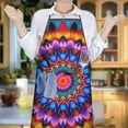 thumbnail image 6 of Colorful Tie Dye Peacock Mandala Pattern Apron-Garden Aprons for Women with Pockets-Cotton Linen Waterproof Kitchen Cooking Gardening Aprons Adjustable for Kitchen,Cooking,BBQ and Salon 33x27 Inch, 6 of 7