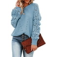 thumbnail image 1 of LinYooLi Chandail de Mode pour Femmes Pull d'Hiver en Tricot Côtelé à Manches Longues Chandails Décontractés Amples, 1 of 4