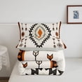 thumbnail image 5 of Homewish Bohemian Geometric Rhombus Twin Comforter Sets,Boho Exotic Style Bedding Set,Beige,Light Gray Reversible,2 Pieces,1 Comforter and 1 Pillowcase, 5 of 7