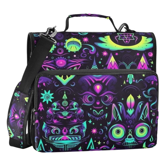 ALAZA Zipper Binder Bag Devil Purple Magic 3 Ring File Folder Binder Organizer Bag