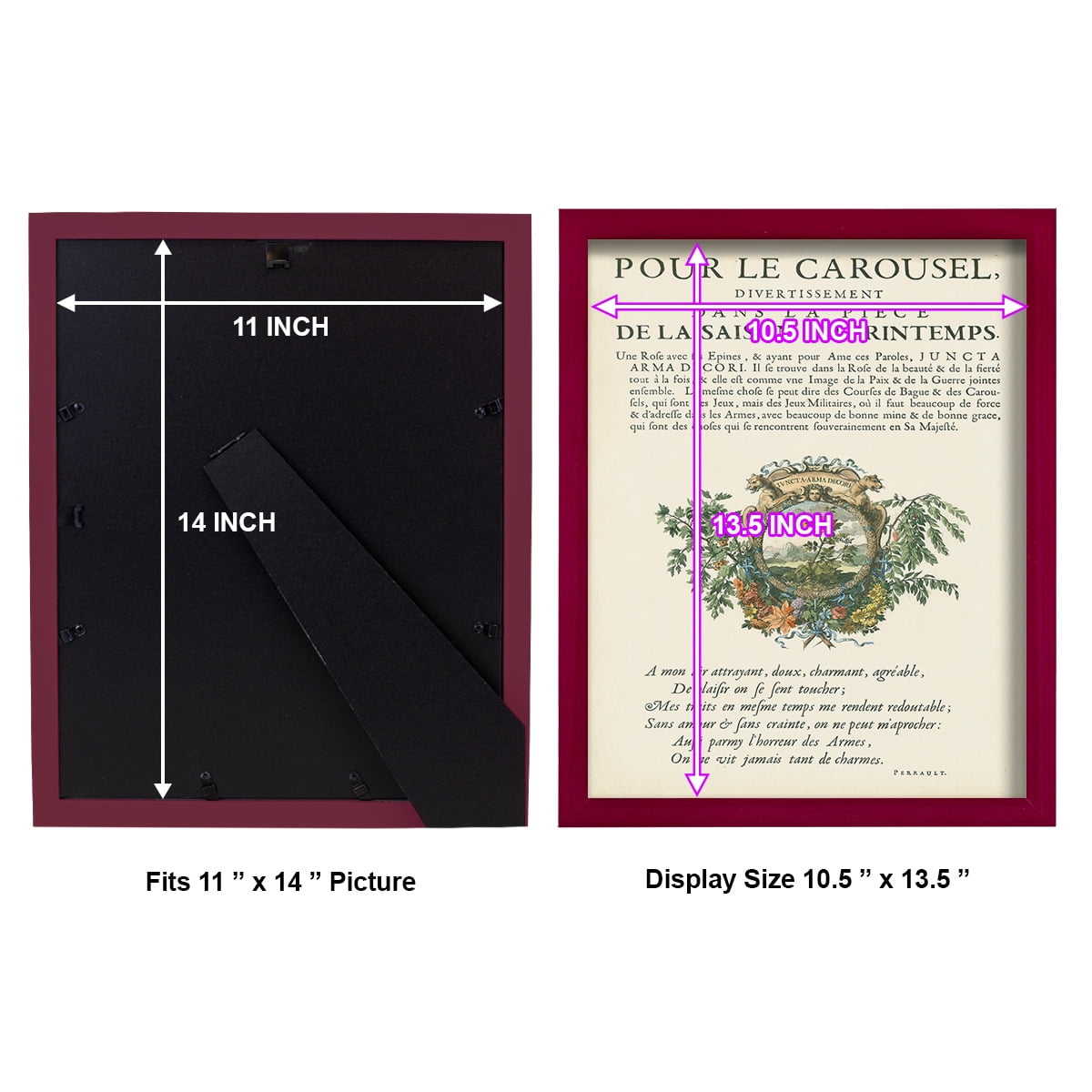 Printed Embellished Bookplate IV - Framed Print w/glass - Cherry Red