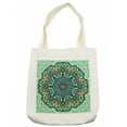 thumbnail image 1 of Ethnic Tote Bag, Abstract Flower Arrangement Mandala Style Nature Elements Vibrant, Cloth Linen Reusable Bag for Shopping Books Beach and More, 16.5" X 14", Cream, by Ambesonne, 1 of 2