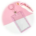 thumbnail image 4 of Colorful Transparent Acrylic Wave Card Holder with Pendant Keychain Cute Love ID Credit Card Protective Cover, 4 of 6