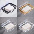 thumbnail image 2 of Metal Strong Suction Soap Dish Holder Bathroom Shower Bath Net Drain Case Tray, 2 of 3
