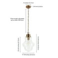 thumbnail image 3 of Henn & Hart PD0461 Annie Brass & Seeded Glass Pendant, 3 of 14