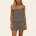 thumbnail image 7 of hoksml Women's Backless Sleeveless Cami 2 Piece Short Sets, Summer Beach Outfits, Elastic Waist Casual Shorts, 7 of 7