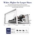 thumbnail image 5 of 12 Pack Shoe Storage Organizer Boxes, Foldable Clear Shoe Boxes Stackable, Shoe Organizer for Closet, Plastic Shoe Containers with Lids, Shoe Containers for Entryway, Bedroom, White, 5 of 10