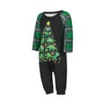 thumbnail image 4 of Votuleazi Christmas Family Pajamas Matching Set Long Sleeve Dinosaur Print Tops and Plaid Pants Sleepwear, 4 of 10