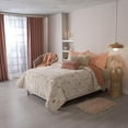 thumbnail image 2 of Ultra-Soft Queen/King Size Sherpa Blanket, Cozy and Warm Double-Sided Plush Blanket, Peach and White with Floral Design, Bremen, 87" x 98", Machine Washable, 2 of 7