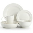 thumbnail image 2 of Elama Nikki 18 Piece Ribbed White Porcelain Dinnerware and Serving Bowl Set, Service for 4, 2 of 8