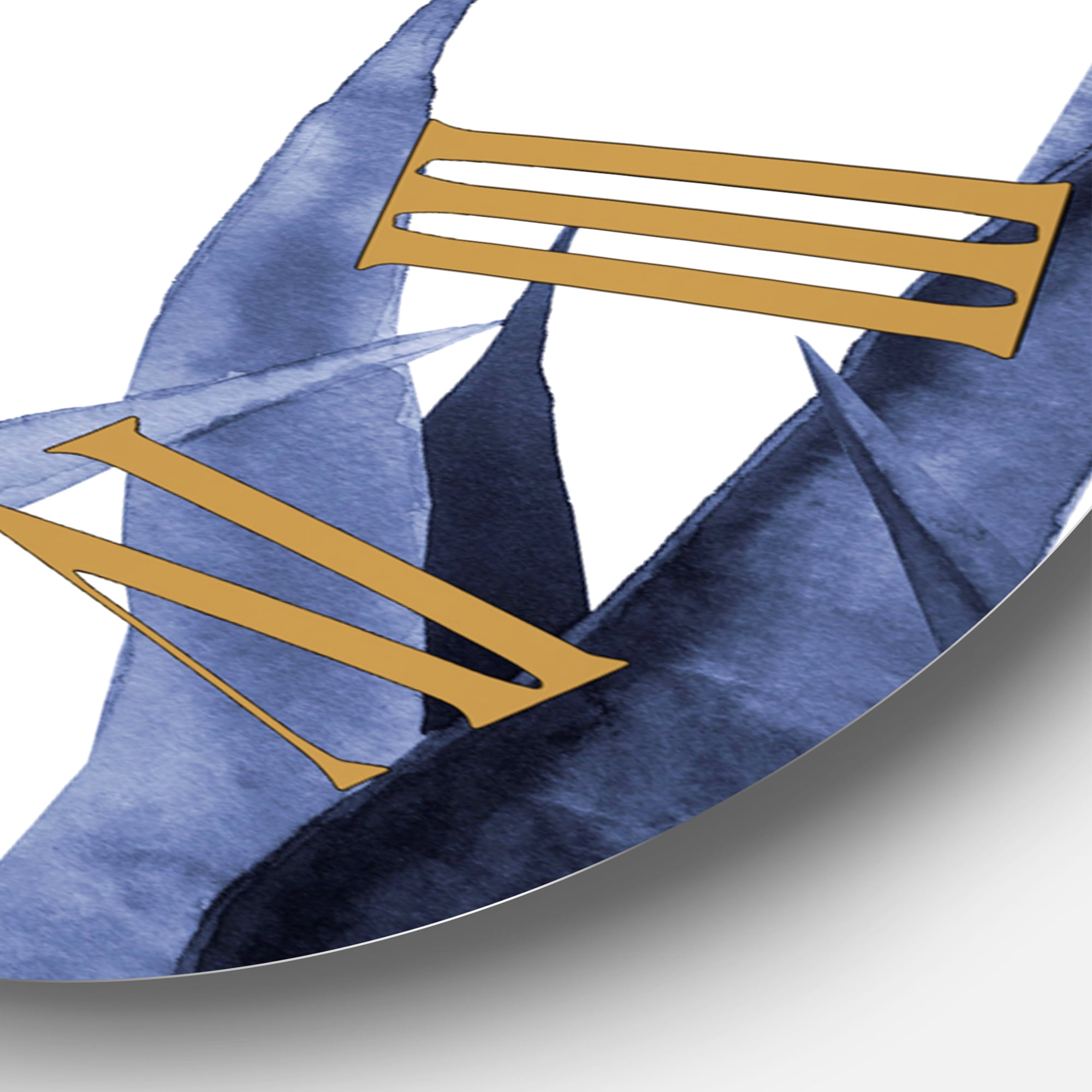 Designart 'Navy Blue Agave Leaves' Traditional Wall Clock