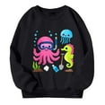 thumbnail image 4 of Boys Sweatshirts Boys Graphic Printed Crewneck Sweatshirt Long Sleeve Soft Comfortable Pullover Loose Fit for Casual Outdoor Activities Kids Hoodie Black 9 Years-10 Years, 4 of 4