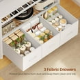 thumbnail image 5 of Bakers Rack with Power Outlet, 6-Tier Coffee Bar, Microwave Stand with Wine Rack, LED Lights and 10 Hooks, Bakers Racks for Kitchens with Storage, White, 5 of 8