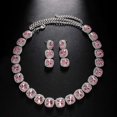 thumbnail image 1 of New oval green necklace and earrings set temperament bride wedding dress diamond, 1 of 1