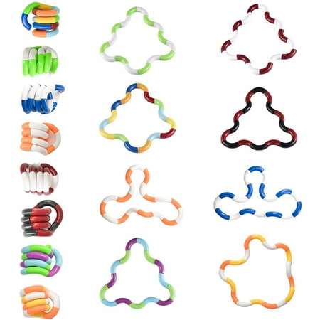 Sensory Tangles Fidget Toys Gadgets - Twisty Fidget Blocks for Adults Boys Girls Anxiety Stress Relief Toys Pack & Brain Imagine Toy Gifts for Kids Relax Therapy Decompression Educational Toys | 8PCS