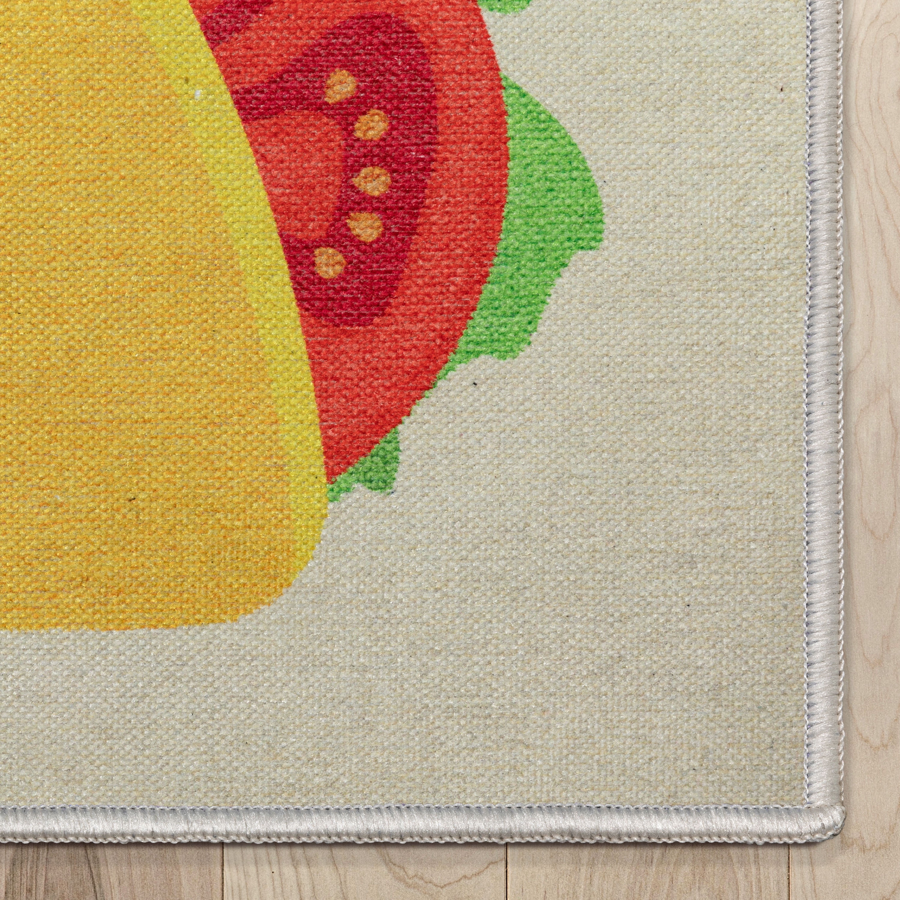 Well Woven Apollo Double Taco Modern Novelty Multi Yellow 3'3" x 5' Easy Clean Area Rug