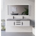 thumbnail image 5 of Thames 60" W x 19" D x 17.75" H Wall-Mounted Double Bathroom White Vanity, 5 of 9