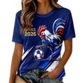 thumbnail image 2 of Women's Football Graphic T-Shirt, Round Neck Soccer Fans T-Shirt, Casual Short Sleeve Tops for Football Supporters, Graphic Tee for Soccer Tournament 2026 Light Blue Size: 2XL, 2 of 7