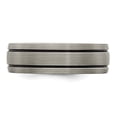 thumbnail image 2 of Diamond2Deal Black Ti Grooves and Textured Lines 7mm Men's Band Size 6.5, 2 of 6