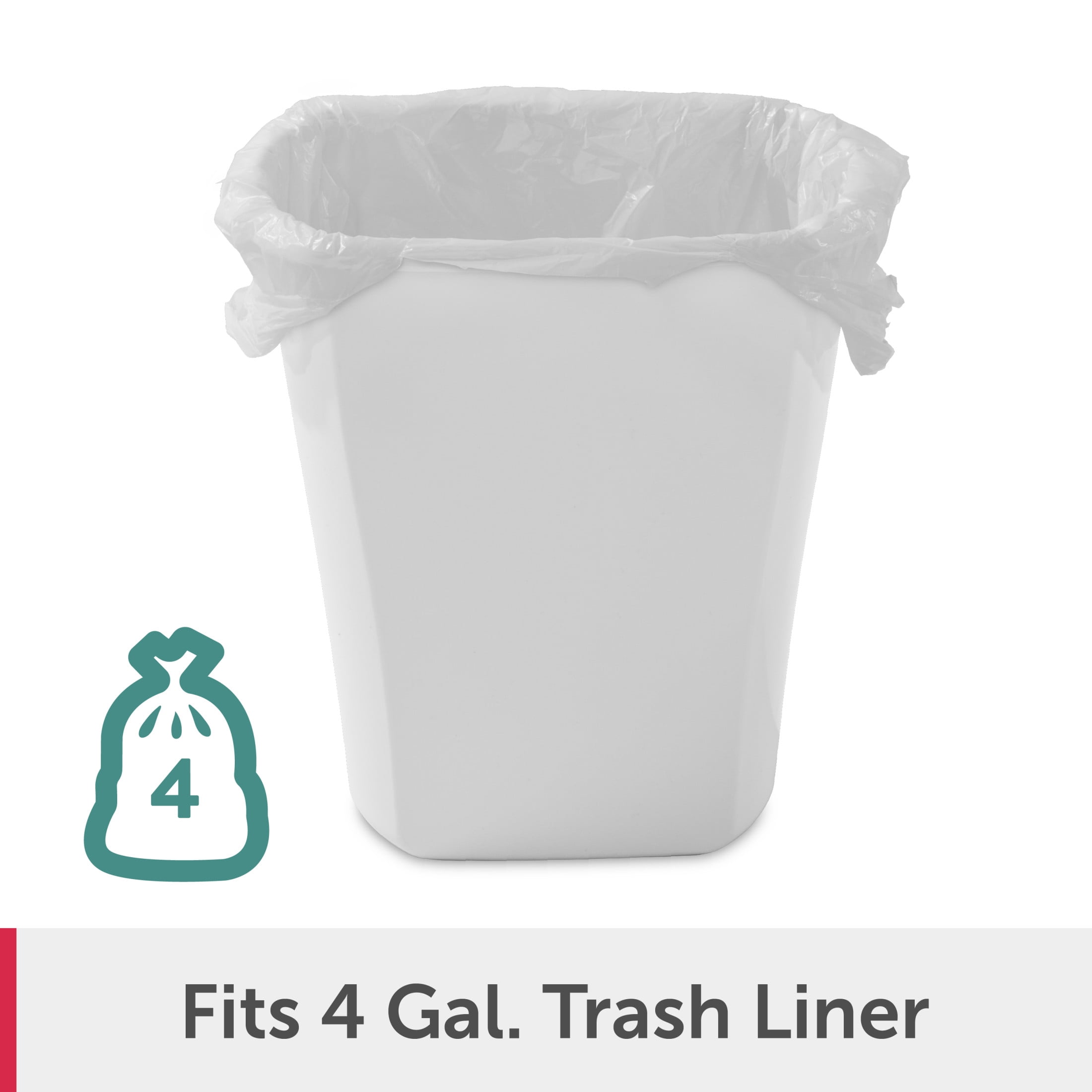 (2 pack) Sterilite Small Bathroom Trash Can, 3 Gallon Plastic Garbage Bucket Bin with No Lid, White