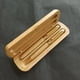 thumbnail image 2 of ColoMX Caja de bambú para bolígrafos con dos ranuras para bolígrafos, estuche de bambú para lápices, suministros para bolígrafos, 2 of 7