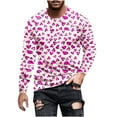 thumbnail image 2 of fartey Men's Plus Size Valentine Day T Shirt Big and Tall 2025 Romantic Love Heart Print Tops Funny Tunic Fit Long Sleeve Tshirts Lovely Round Neck Hip Hop Tee Top for Men, S-5XL, 2 of 5