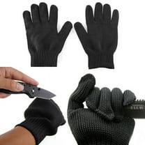 Cut Stainless Steel Mesh Butcher Gloves 5 Protection,Polyester & Steel,Washable,13.5cm Palm,24cm Length (1 Pair)