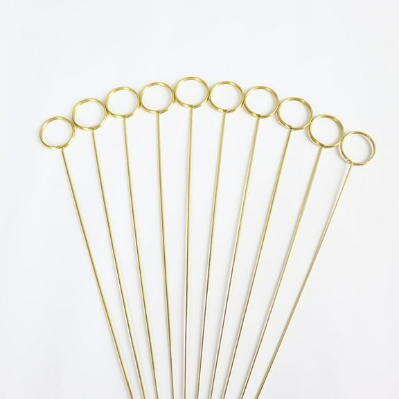 Masteelf 10 Pcs Place Bouquet Card Clip Easily Pierce Display Materials 36X2.4CM Golden