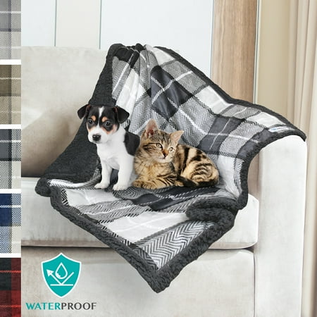 UPC: 0619775266902 | PetAmi Waterproof Dog Blanket For Small Medium Dog  Pet Puppy Blanket Couch Cover Protection Sherpa Fleece Cat Blanket Couch Sofa Bed Furniture Protector Reversible Soft Washable 29×40 Plaid Charcoal
